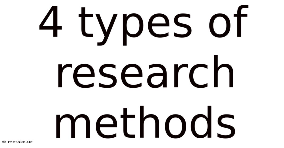 4 Types Of Research Methods