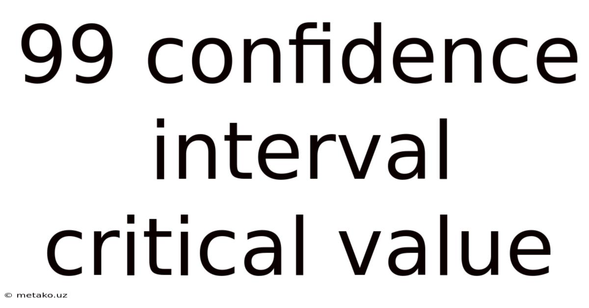 99 Confidence Interval Critical Value