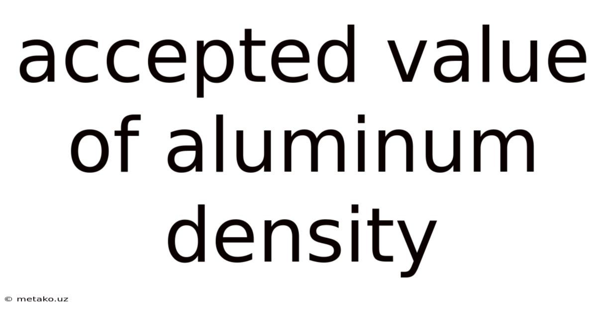 Accepted Value Of Aluminum Density