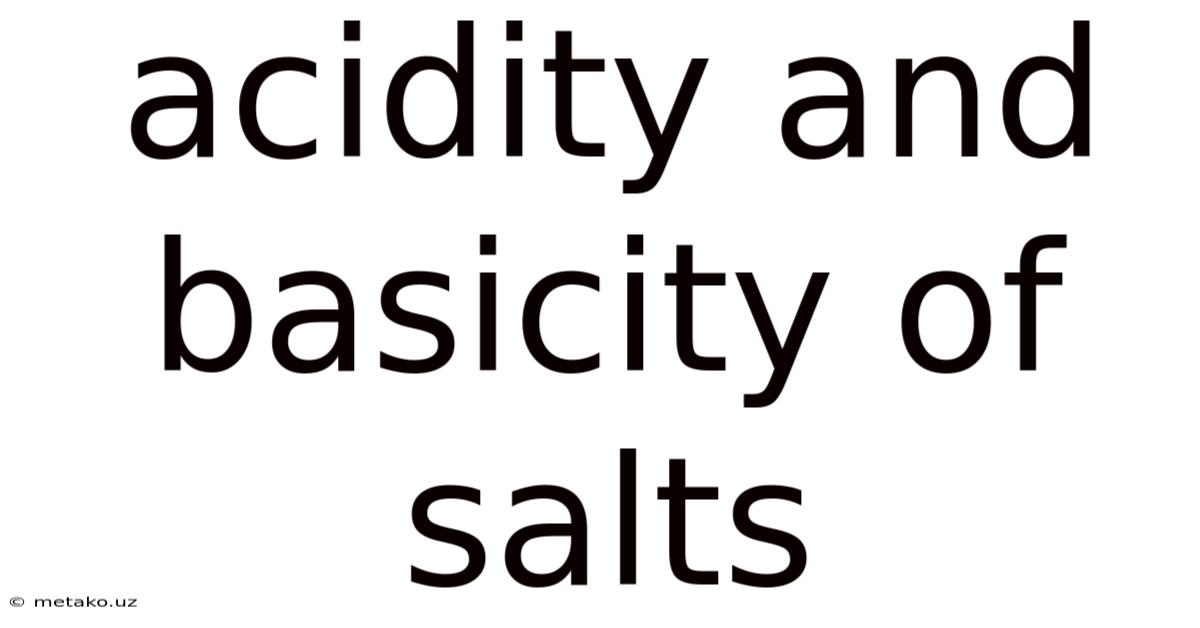Acidity And Basicity Of Salts