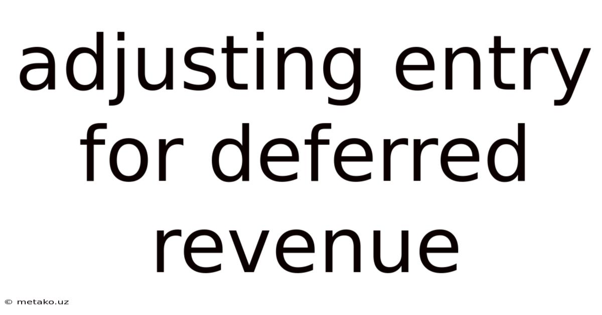 Adjusting Entry For Deferred Revenue