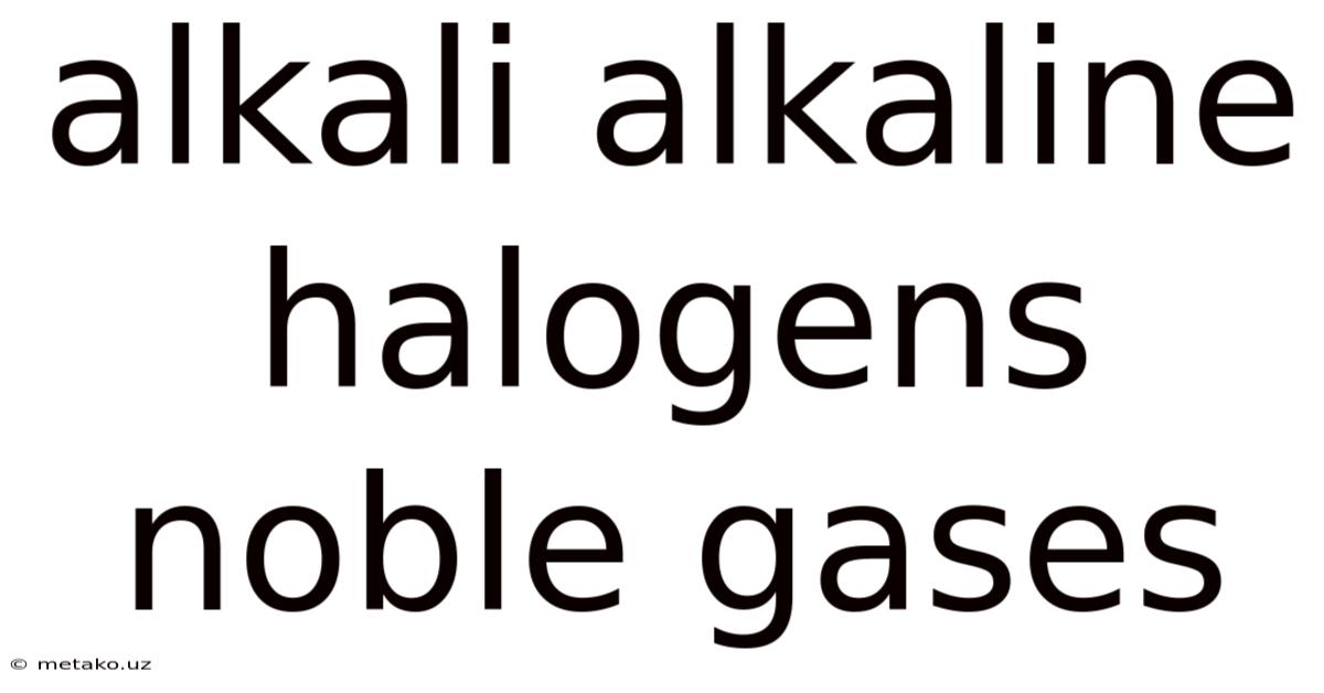Alkali Alkaline Halogens Noble Gases