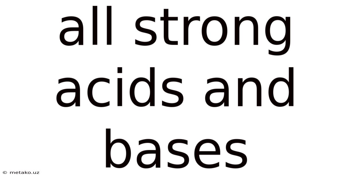 All Strong Acids And Bases