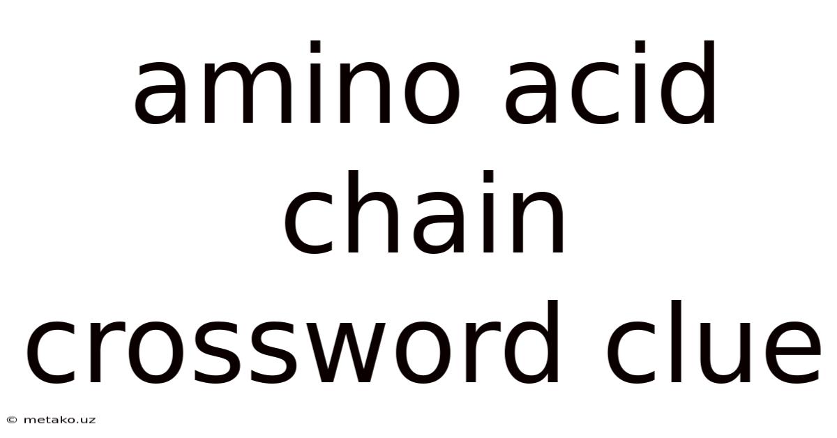 Amino Acid Chain Crossword Clue