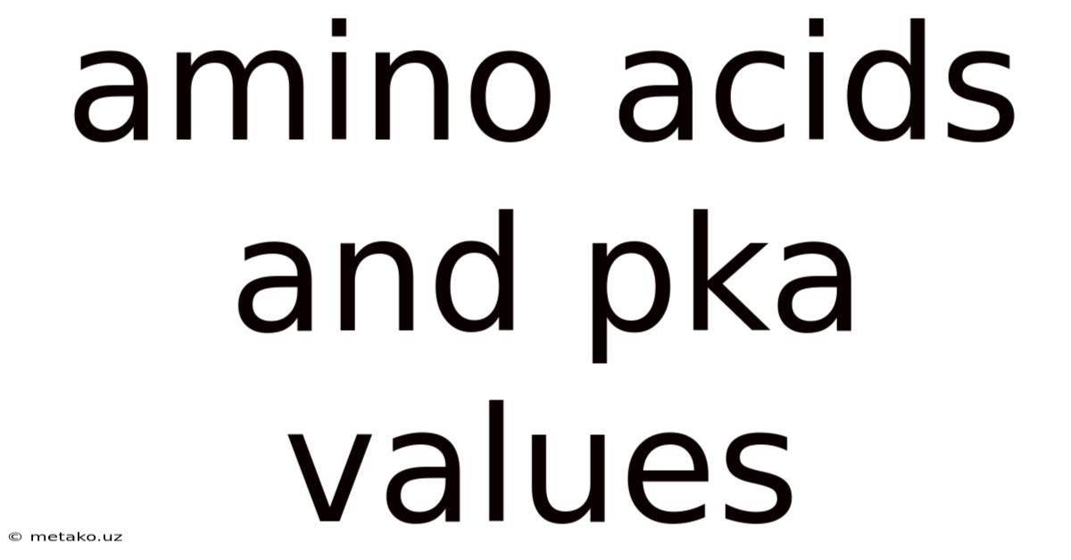 Amino Acids And Pka Values