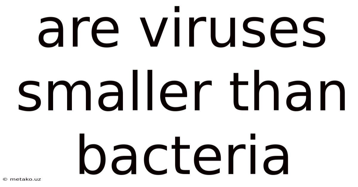 Are Viruses Smaller Than Bacteria