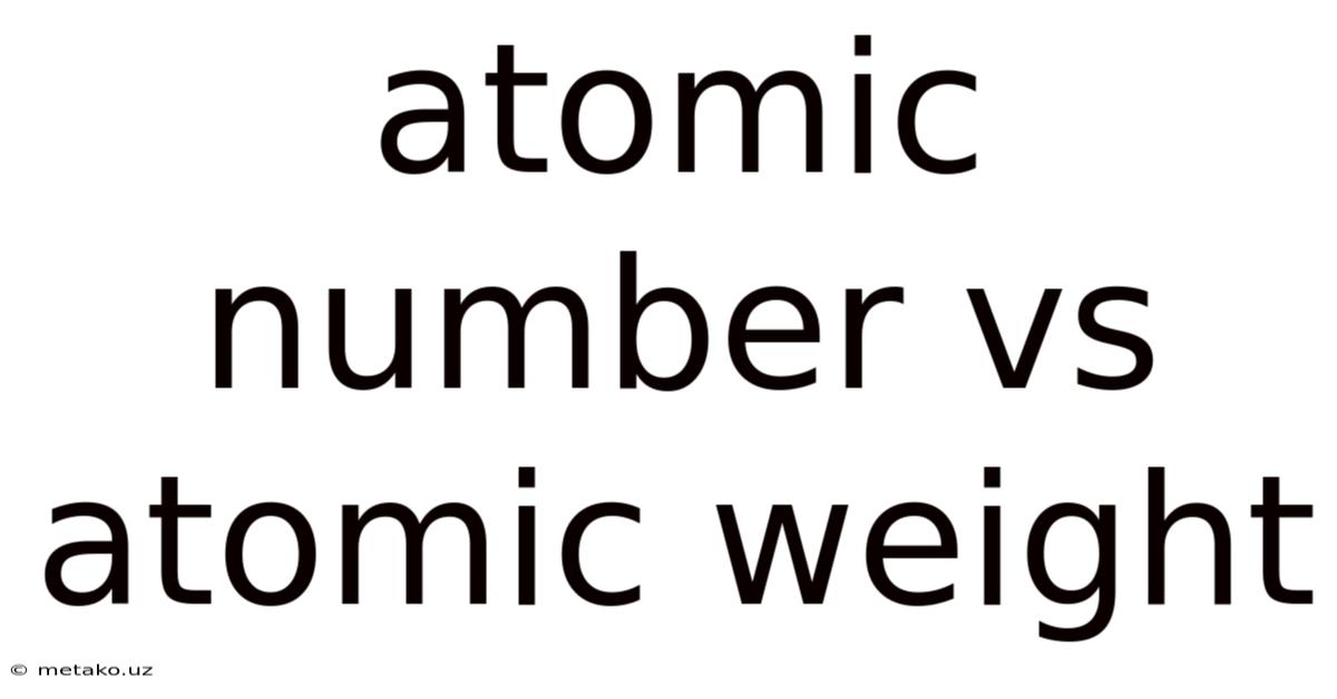 Atomic Number Vs Atomic Weight