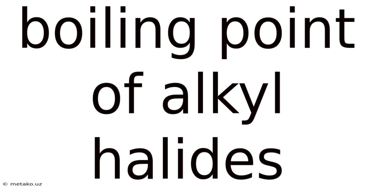 Boiling Point Of Alkyl Halides