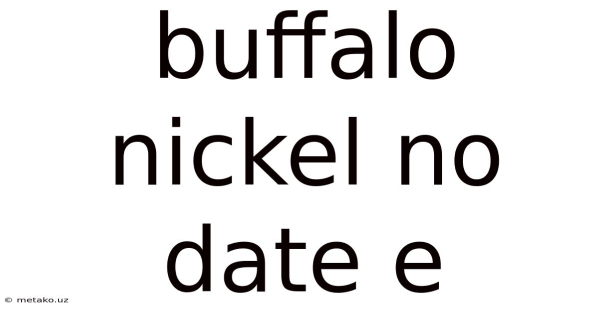 Buffalo Nickel No Date E