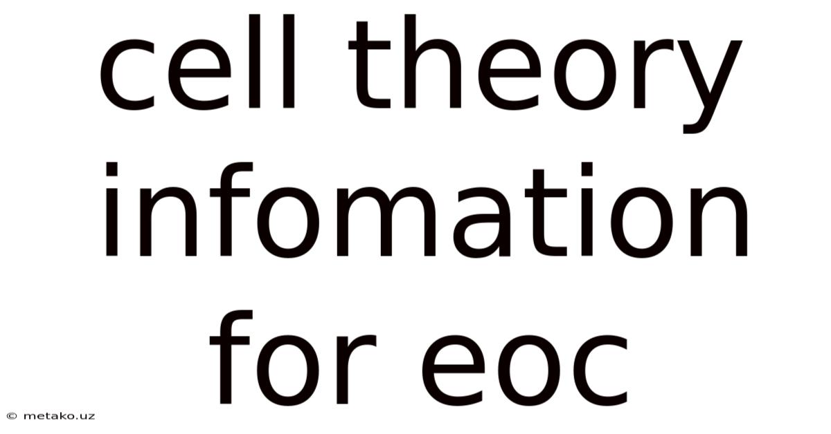 Cell Theory Infomation For Eoc