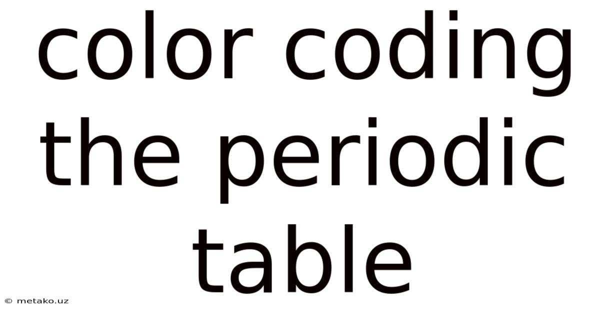 Color Coding The Periodic Table