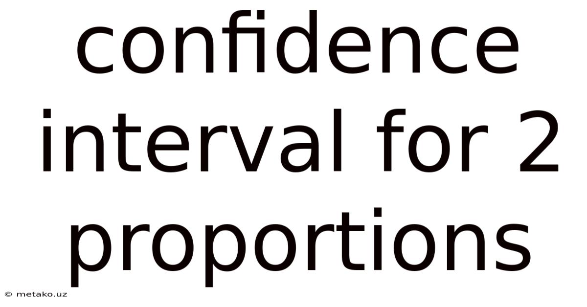 Confidence Interval For 2 Proportions