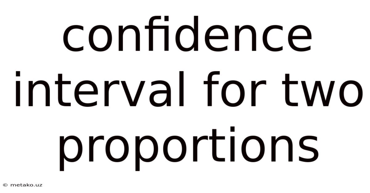 Confidence Interval For Two Proportions