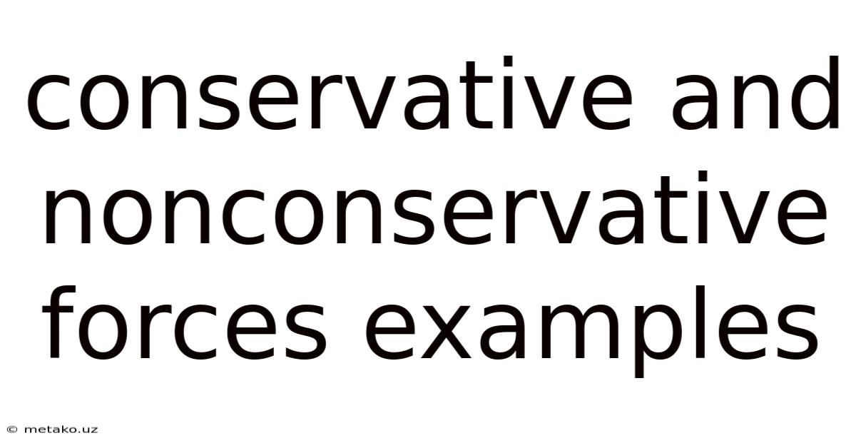 Conservative And Nonconservative Forces Examples
