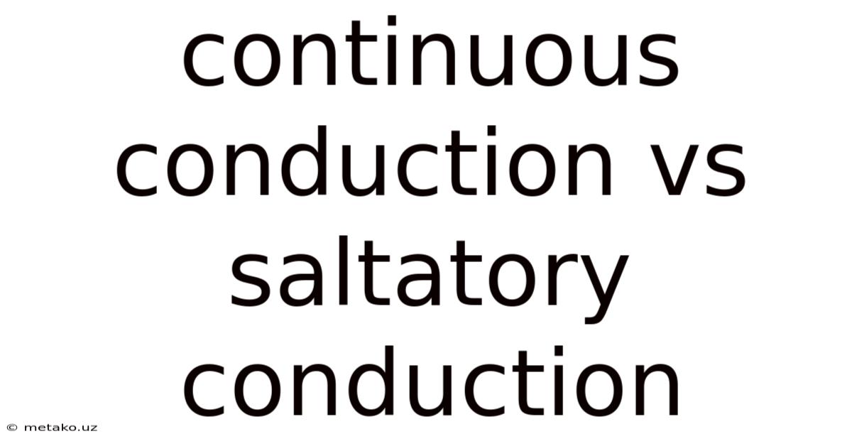 Continuous Conduction Vs Saltatory Conduction