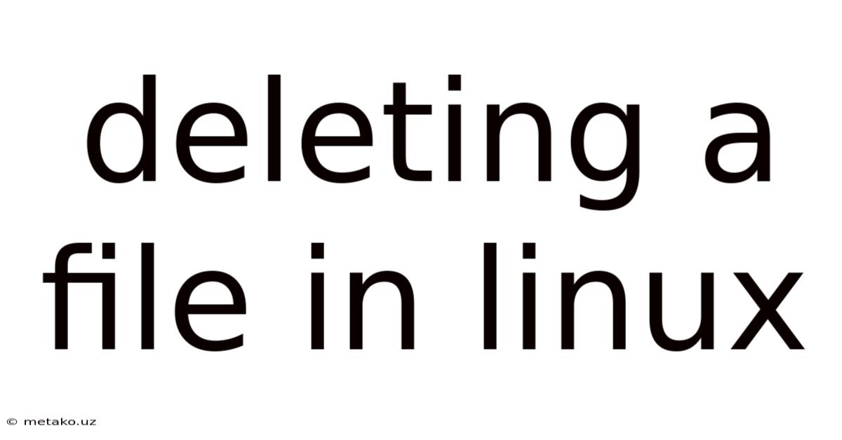 Deleting A File In Linux