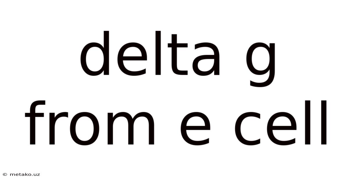 Delta G From E Cell