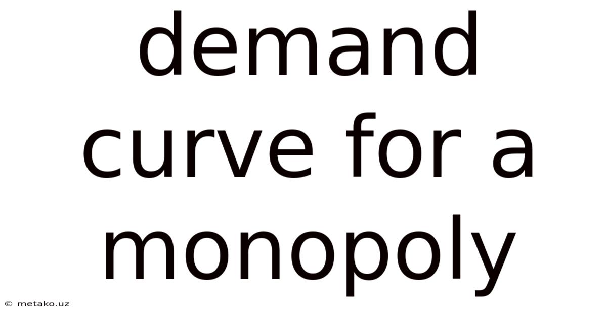 Demand Curve For A Monopoly