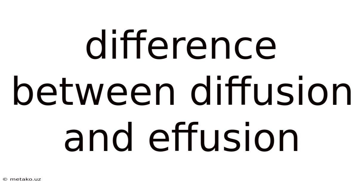 Difference Between Diffusion And Effusion