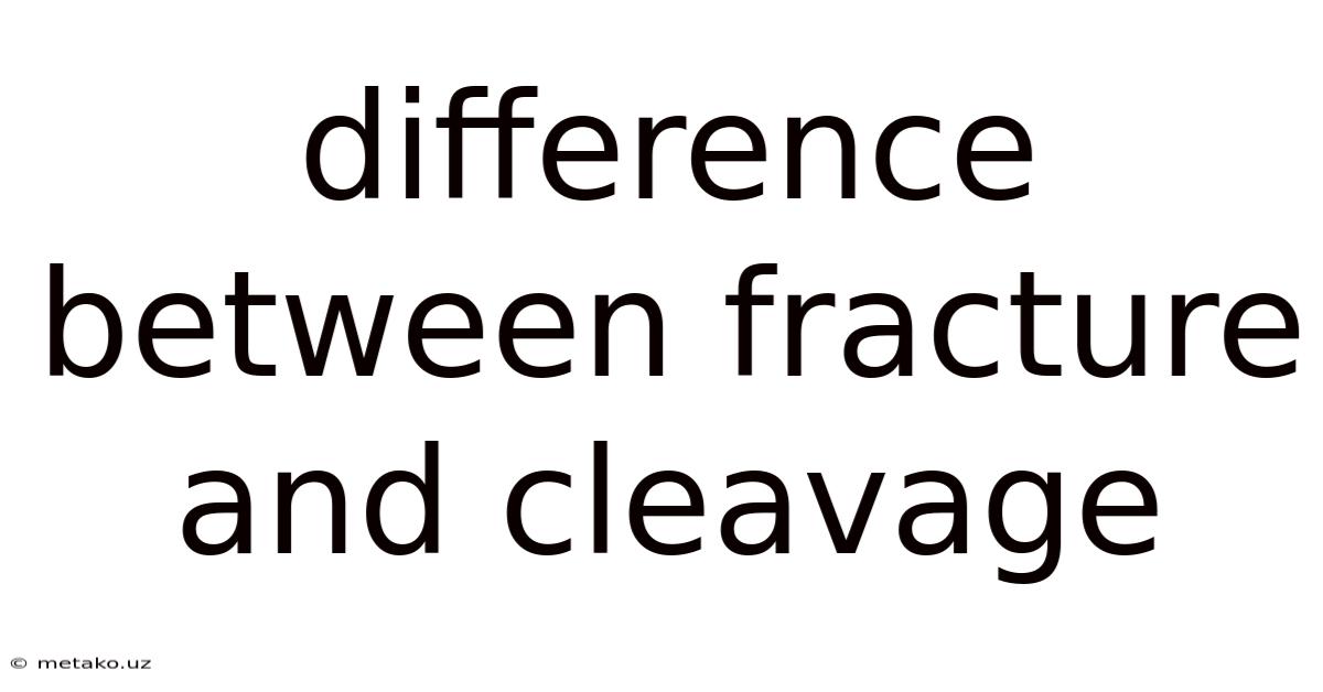 Difference Between Fracture And Cleavage