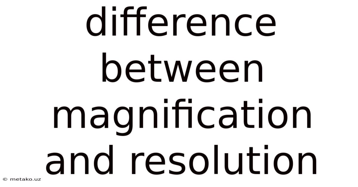 Difference Between Magnification And Resolution