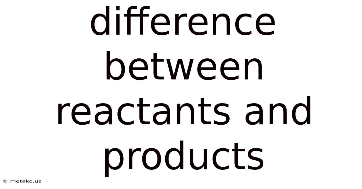 Difference Between Reactants And Products