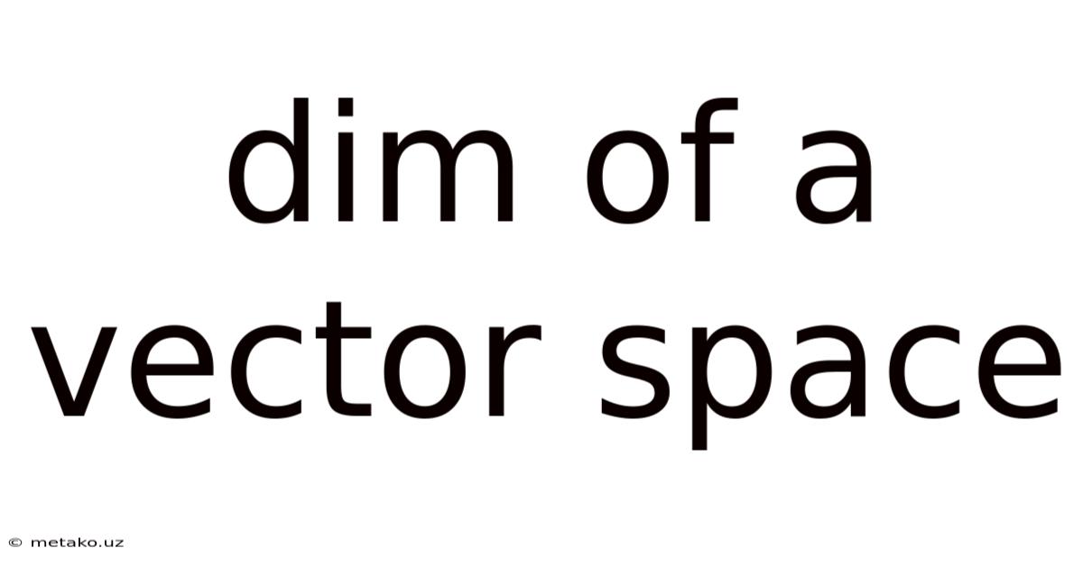 Dim Of A Vector Space