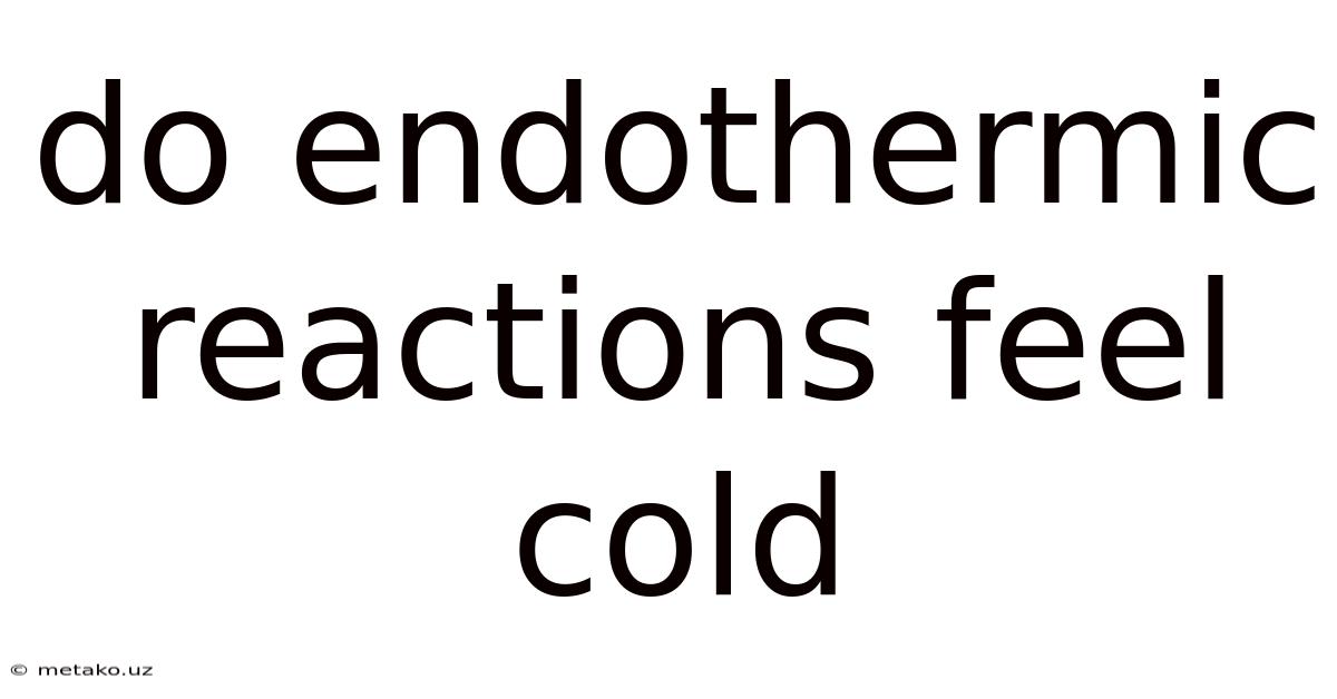 Do Endothermic Reactions Feel Cold