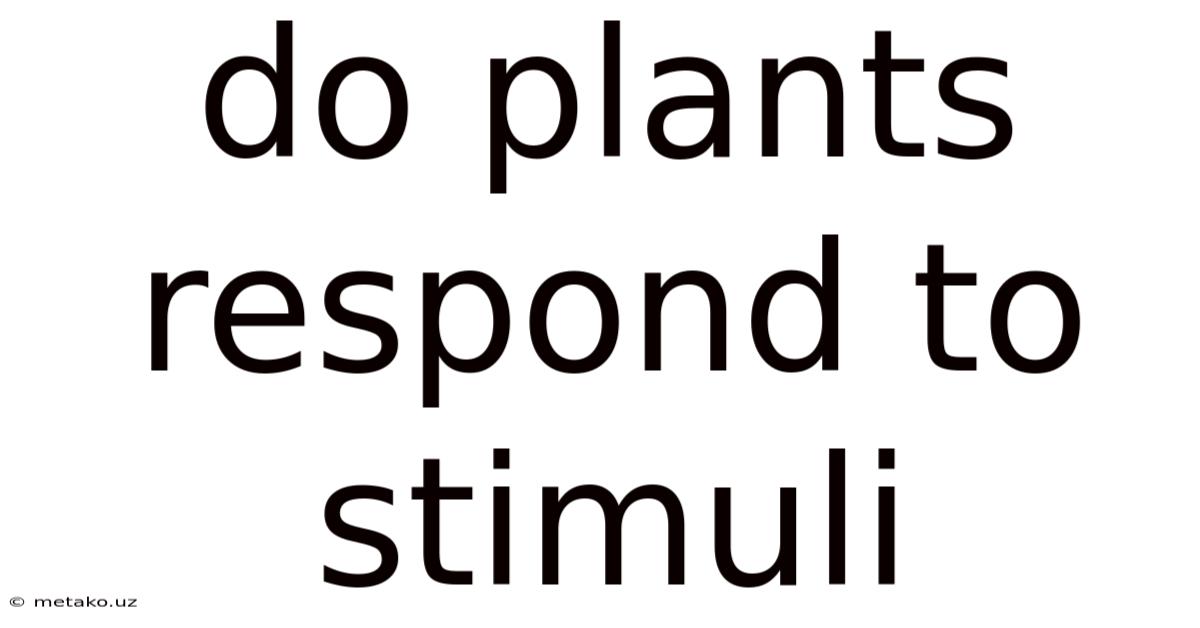 Do Plants Respond To Stimuli