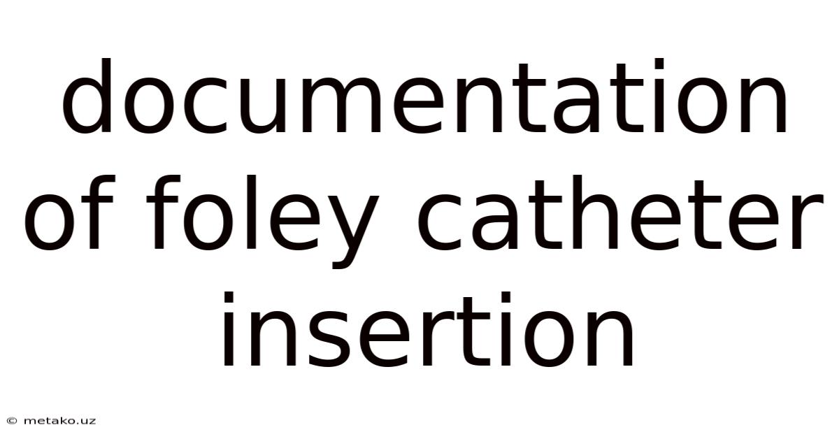 Documentation Of Foley Catheter Insertion