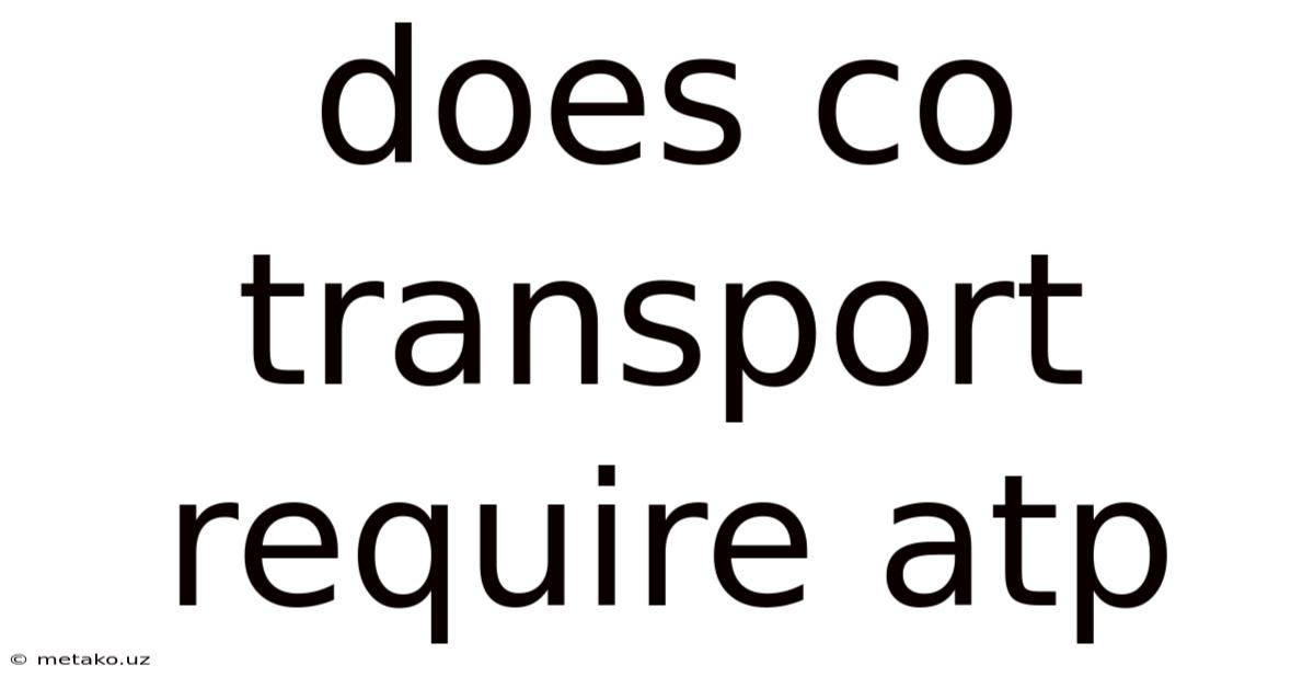 Does Co Transport Require Atp