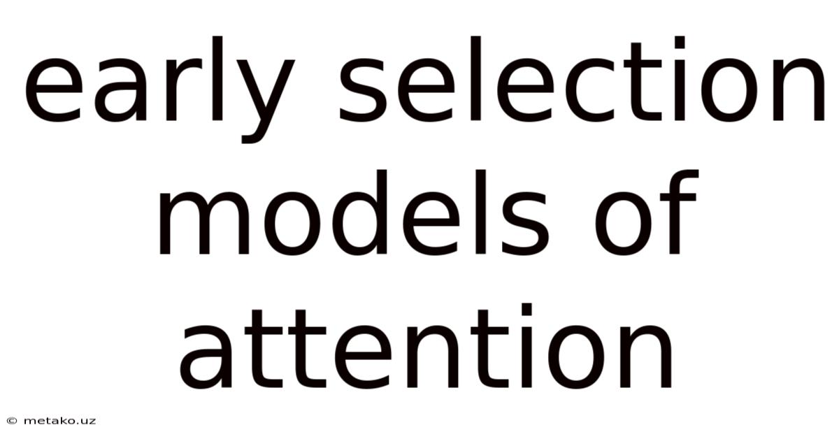 Early Selection Models Of Attention
