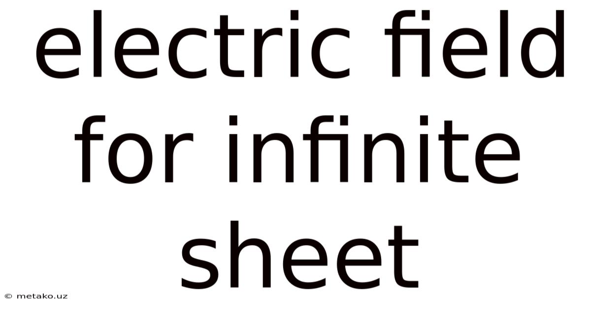 Electric Field For Infinite Sheet
