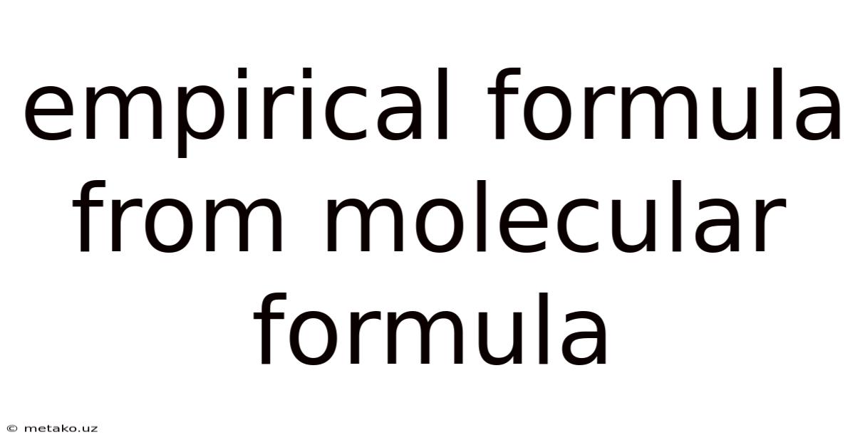 Empirical Formula From Molecular Formula