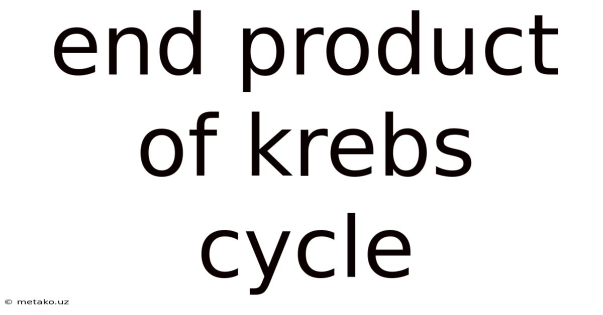 End Product Of Krebs Cycle