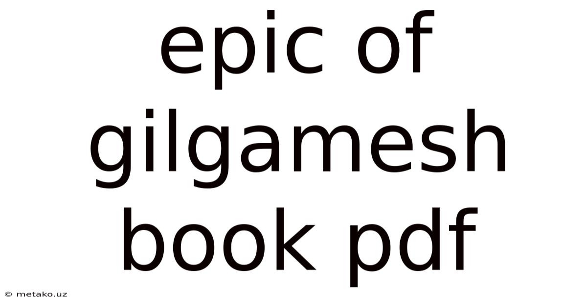 Epic Of Gilgamesh Book Pdf