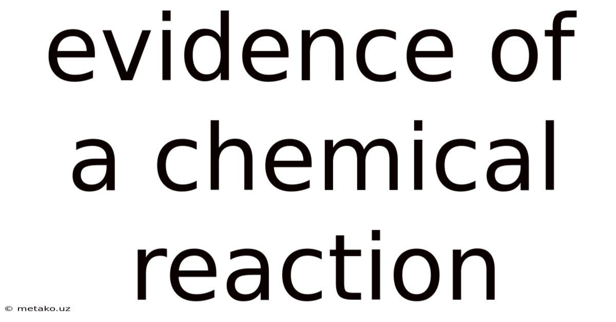 Evidence Of A Chemical Reaction