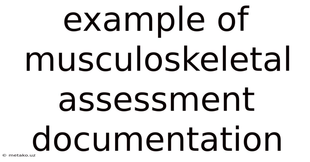 Example Of Musculoskeletal Assessment Documentation
