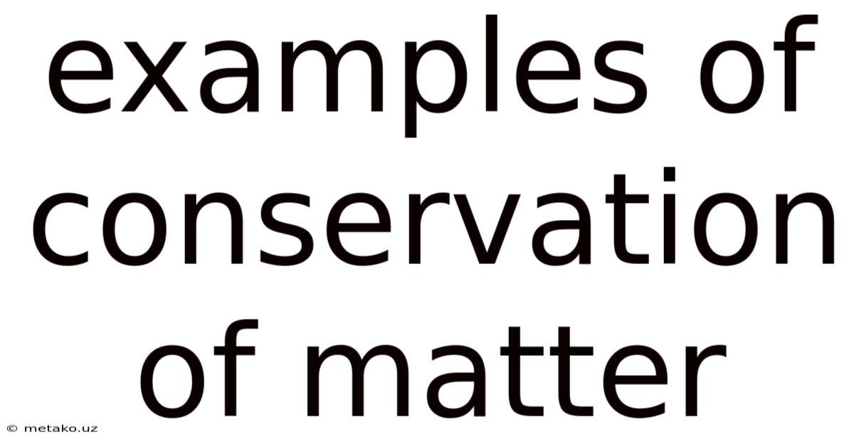 Examples Of Conservation Of Matter