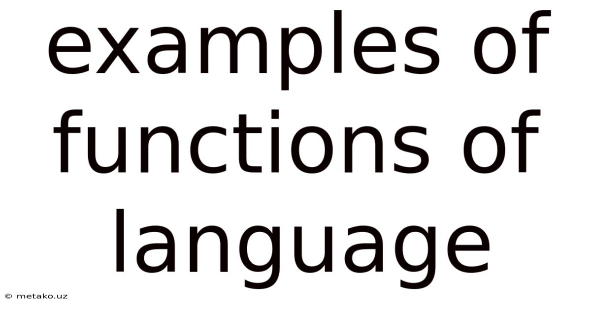 Examples Of Functions Of Language