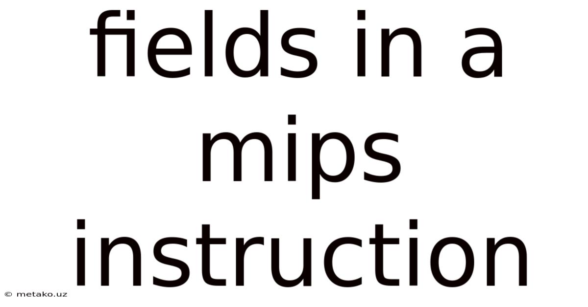 Fields In A Mips Instruction