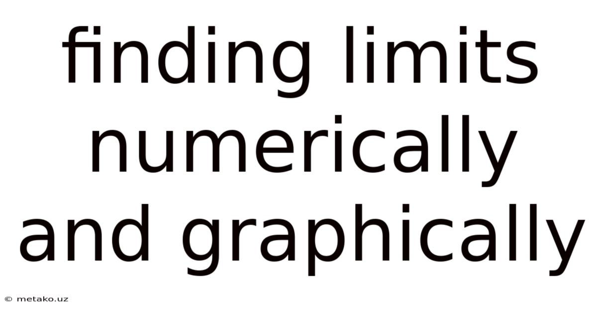 Finding Limits Numerically And Graphically