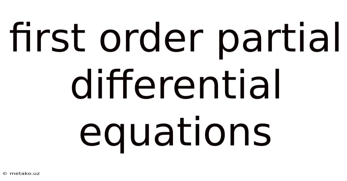 First Order Partial Differential Equations