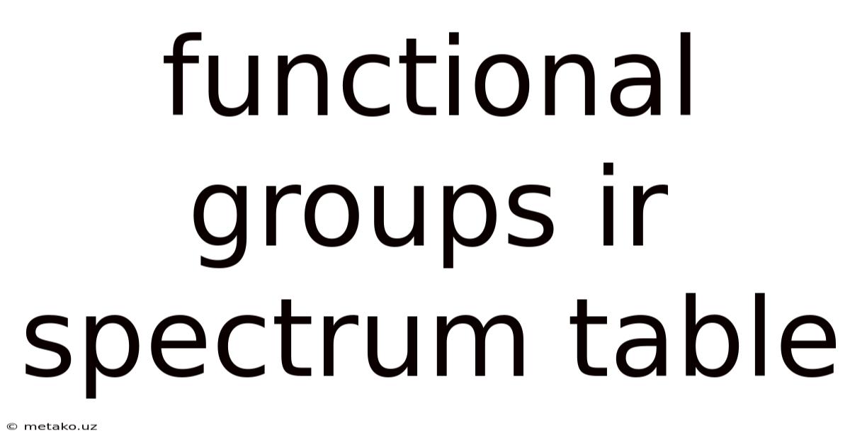 Functional Groups Ir Spectrum Table
