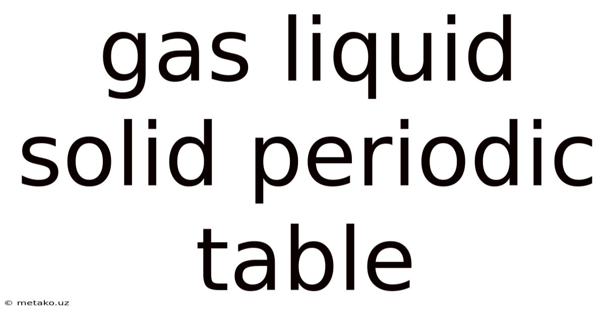 Gas Liquid Solid Periodic Table