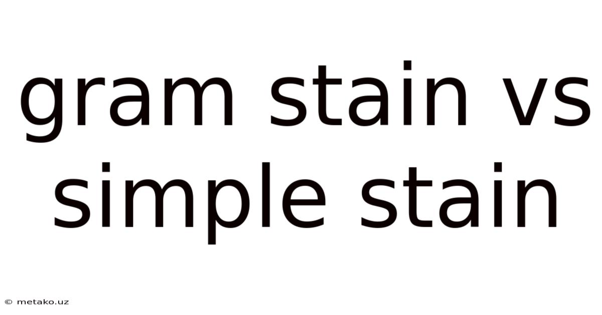 Gram Stain Vs Simple Stain