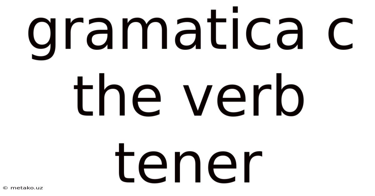 Gramatica C The Verb Tener