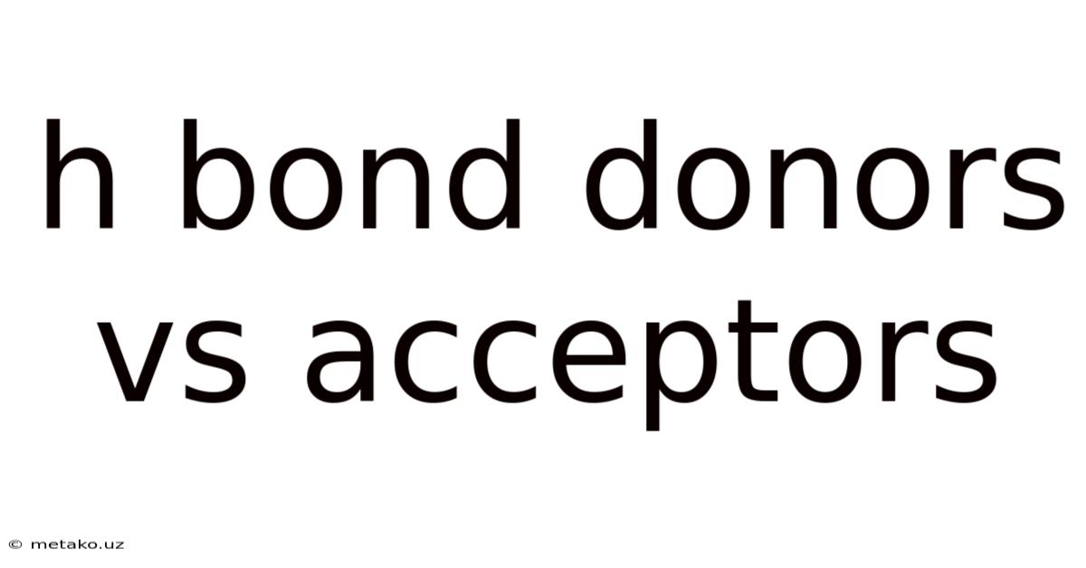 H Bond Donors Vs Acceptors