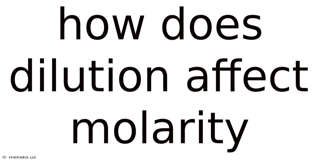 How Does Dilution Affect Molarity