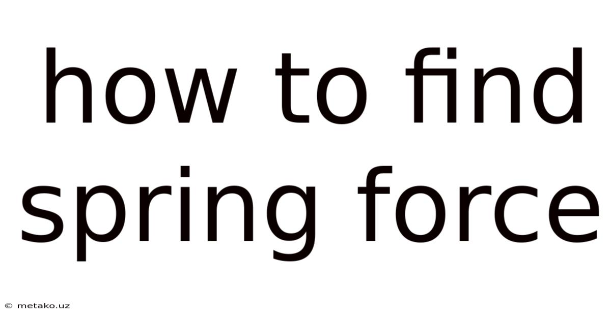 How To Find Spring Force
